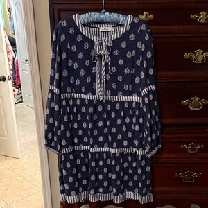Vineyard Vines Navy Blue Patterned Dress